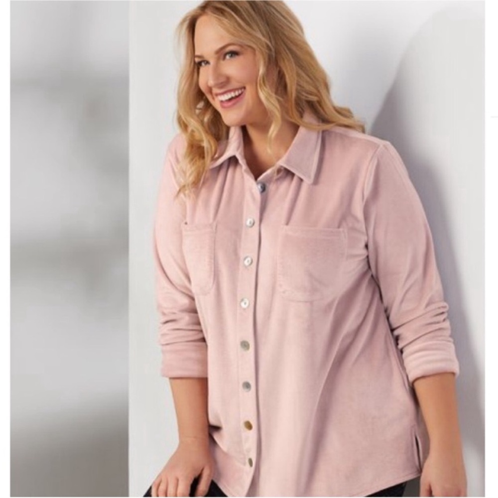 Soft Surroundings The Old Softy Long Sleeve Button Down Shirt NWT - Picture 4 of 11